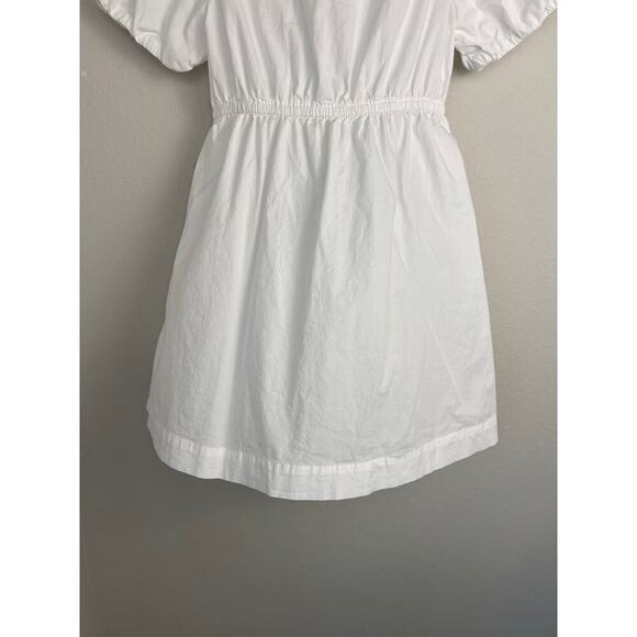 J.Crew Factory Petite collared short-sleeve tie-waist mini dress White 0P - Picture 10 of 15